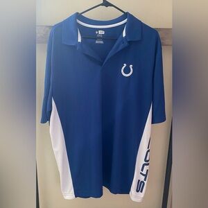 Indianapolis Colts Polo Shirt XL Blue White Team NFL Short Sleeve Stretch